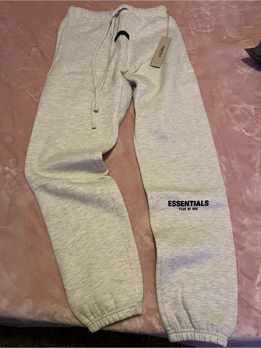 Essentials Fear of God Light Oatmeal Men’s Sweatpants with Logo